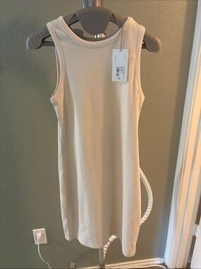 a new day Cream Ribbed Sleeveless Tank Dress